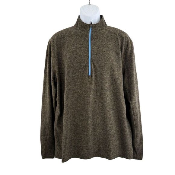 Lululemon Mens XL Surge Warm 1/2 Zip Pullover Long Sleeve Green Stretch - Picture 1 of 11